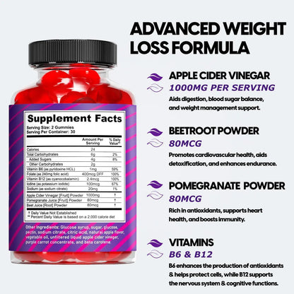 Keto ACV Gummies for Weight Loss Advanced Formula 1000mg Per Serving Detox Clean