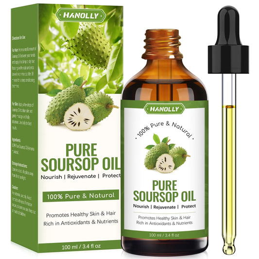 Soursop Graviola Guanabana Oil - Premium Natural Moisturizer for Dry and Damaged Skin Hair 3.4 oz / 100 ml